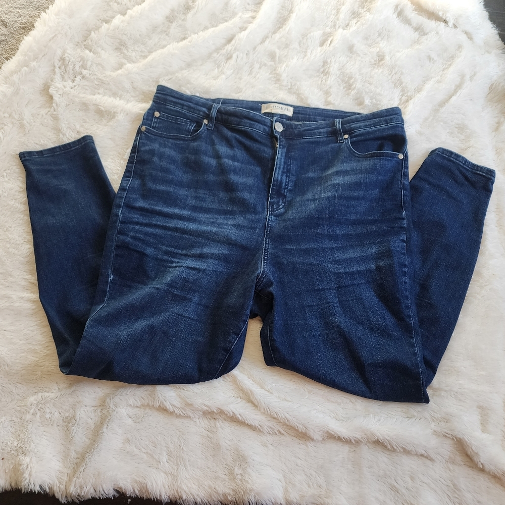 Eloquii dark stretch denim skinny jeans plus size 20
